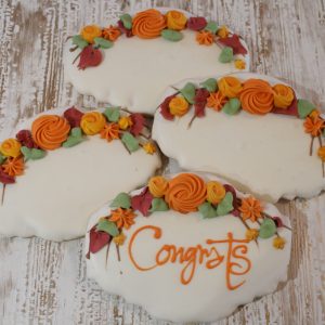 Floral Monogram Plaque Cookie Favors
