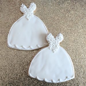 Lace Wedding Dress Cookie Favors