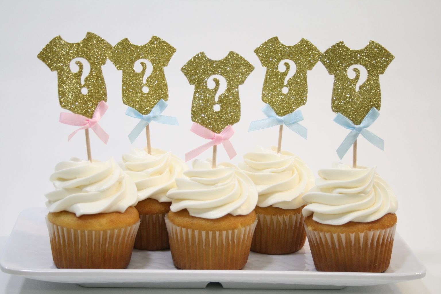 Gold Glitter Gender Reveal Cupcakes|Dessert Works