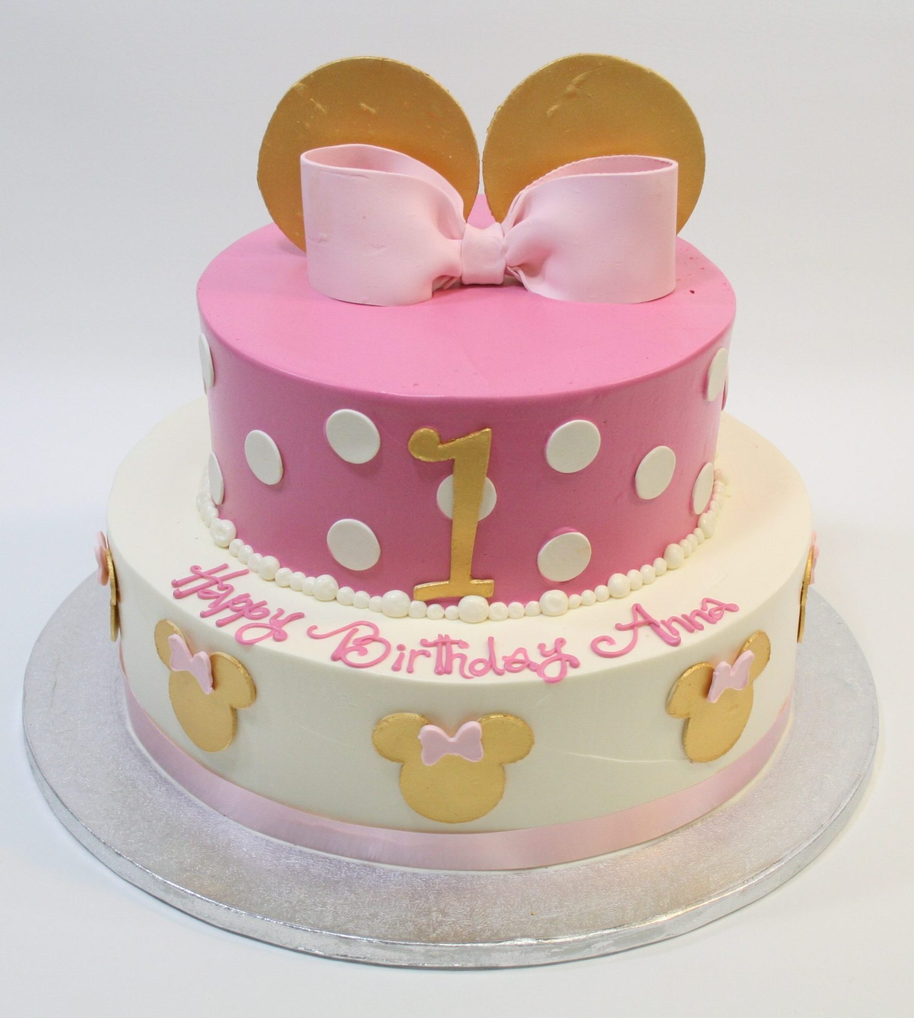 2 Tier Minnie Mouse Ears Cake