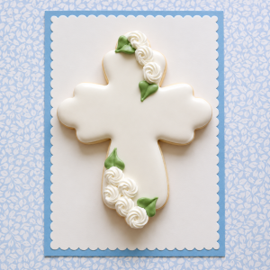 Floral Cross Cookie Favors